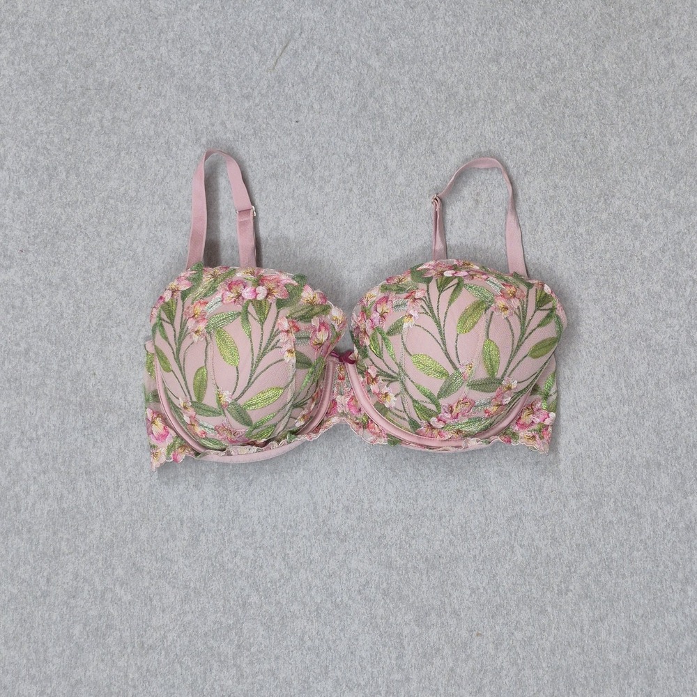 Victoria's Secret Women Bra 34DDD Pink Lily Dream Angels Demi Underwire